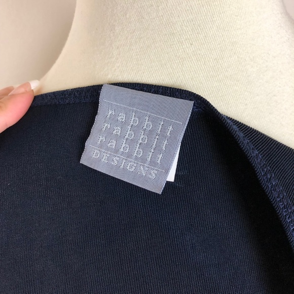 Knit Tee Abstract Graphic Navy Blue Size 8 Medium - Picture 9 of 10